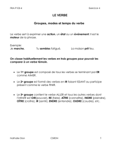 6 Exercice 4 Les conjugaisons de verbe