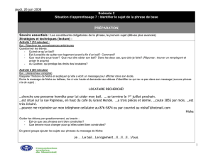 Identification du sujet dans la phrase de base