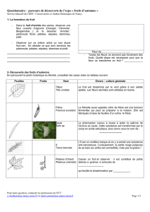 Questionnaire - Pages pédagogiques du Jardin botanique du Montet