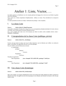 Atelier 1: Liste, Vector