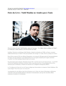 Foire du Livre : Nabil Mouline ne viendra pas à Tunis : Kapitalis