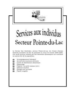 Le Service des bénévoles, secteur Pointe-du