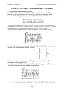 Chapitre 3. Oscillations Leçon 5 Analogie mécanique/électrique