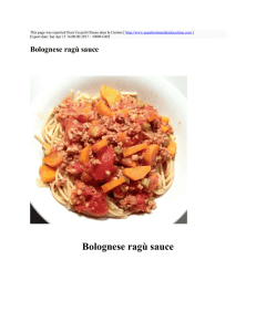 Bolognese ragù sauce : Un petit Oiseau dans la Cuisine : http://www
