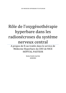 Rôle de l`oxygénothérapie hyperbare dans les radionécroses du