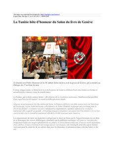 La Tunisie hôte d`honneur du Salon du livre de Genève : Kapitalis