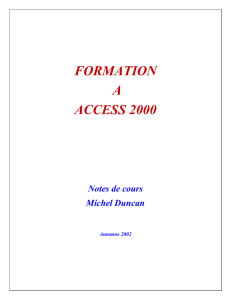 Introduction à Access 2000