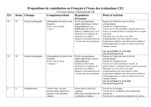Propositions de remédiation en Français à l`issue des évaluations CE2