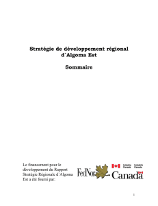 La mise à jour de la stratégie du développement régional d`Algoma