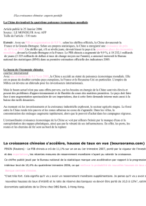 I/La croissance chinoise: aspects positifs