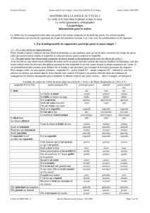 Connaître et utiliser le participe passé