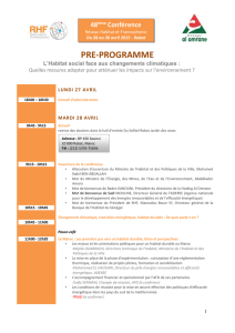 PRE-PROGRAMME L`Habitat social face aux changements