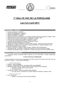 Réglement VHC - Rallye Sport