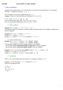 I. Ordre et comparaison