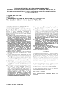 RÈGLEMENT (CE) No 372/2007 DE LA COMMISSION