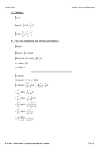 Licence GMI Remise à niveau Mathématique a) Calculer : Rappel