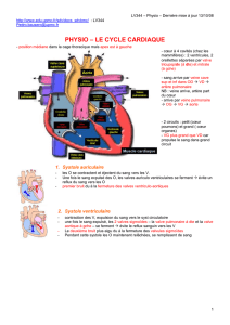 physio – le cycle cardiaque