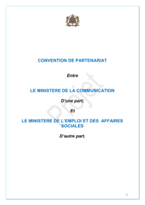 convention de partenariat - Ministère de l`Emploi et des Affaires
