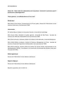 1 - Séance 26: Table ronde des ambassadeurs de la jeunesse