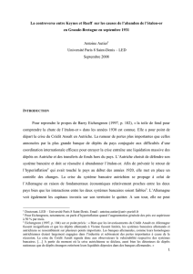 Controverse Keynes/Rueff sur les causes de l`abandon de l`étalon