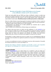 FIL INFO Paris, le 19 novembre 2014 Réaction de Doctolib à l`étude