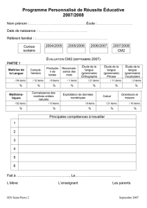 Dossier papier PPRE 2007 pour le CM2