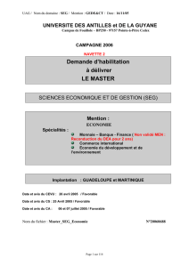 de l`UE - Universit&eacute; des Antilles et de la Guyane