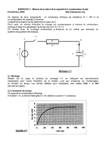 Mesure de la valeur de la capacité d`un condensateur (4 pts)