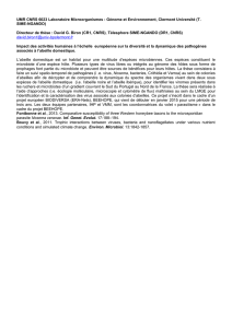 UMR CNRS 6023 Laboratoire Microorganismes : Génome et
