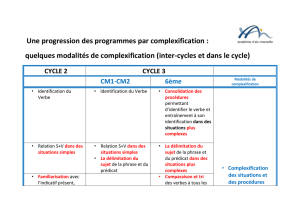 Une progression des programmes par complexification :