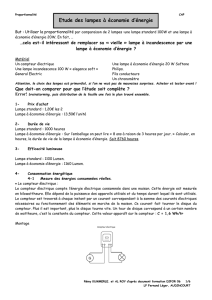 Etude des lampes à économie d`énergie