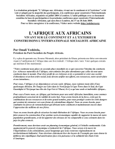 La r&eacute;solution principale "L`Afrique aux Africains, vivant sur le