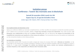 Invitation presse Conférence : l`avenir des monnaies avec la