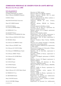 Liste des participants - Agence Régionale de l`Hospitalisation (ARH