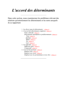 L`accord des déterminants