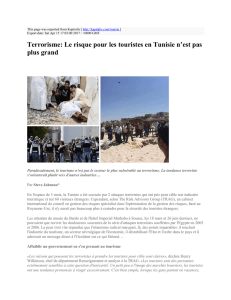 Terrorisme: Le risque pour les touristes en Tunisie n`est pas plus