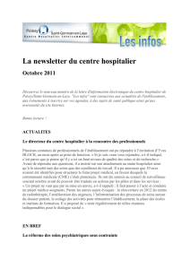 La newsletter du centre hospitalier Octobre 2011 Découvrez le
