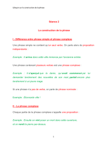 S2leçon sur la construction de la phrase Séance 2 La construction