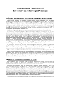 II - Études de l`évolution du climat et des effets anthropiques