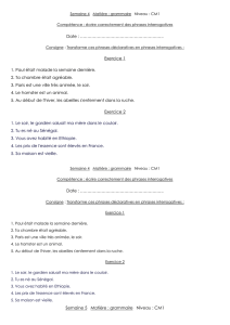 Semaine 4 Matière : grammaire Niveau : CM1 Compétence : écrire