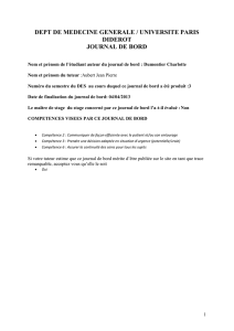 Journal de bord stage ambulatoire niveau 1 nov 2012 à mai 2013