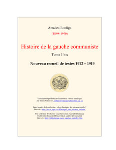 Histoire de la gauche communiste, Tome I bis