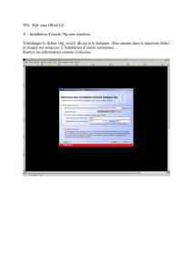 TD1 – Installation d`oracle 10g sous windows