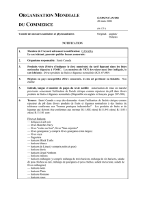 G/SPS/N/CAN/258 Page 1 Organisation Mondiale du Commerce G