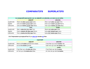 COMPARATIFS SUPERLATIFS