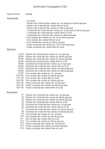 Sommaire Conjugaison CE2 - I