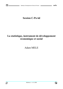 La statistique, instrument de développement économique et social