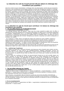 La r&eacute;duction du co&ucirc;t du travail permet-elle de r&eacute;duire le
