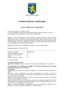 Compte rendu condensé du Conseil Municipal du - Rivedoux
