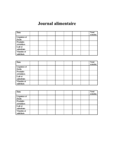 Journal alimentaire simple